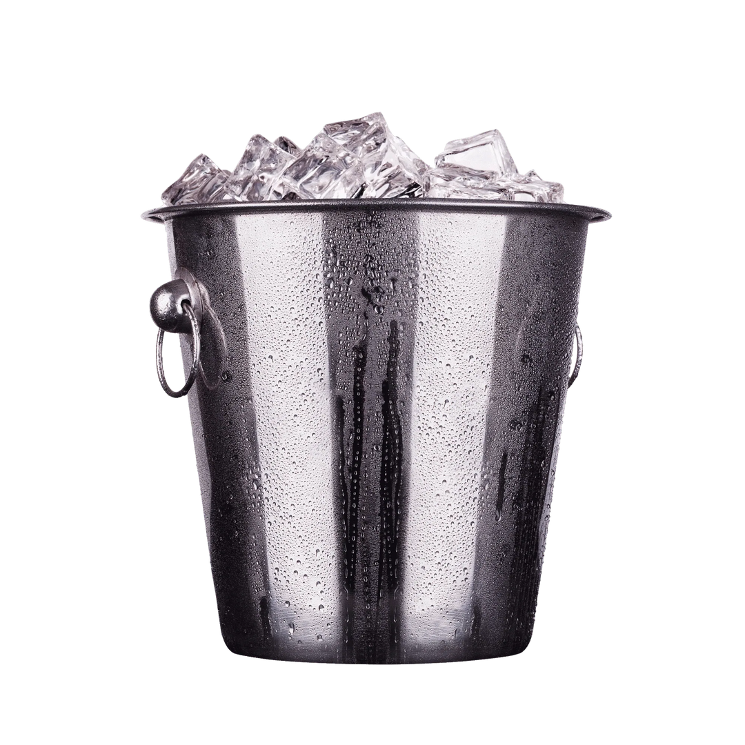 A icebucket with ice cubes