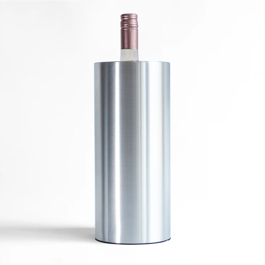 The Coolenator wine cooler tall edition with a bottle of wine in it.