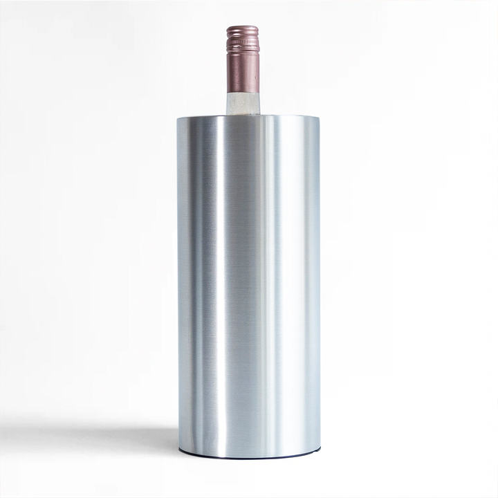 The Coolenator wine cooler tall edition with a bottle of wine in it.